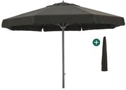 + 10% kassakorting | Parasol Shadowline Java | Inclusief hoes | Rond | 500cm | Met draaihendel | Zwart | Kees Smit Tuinmeubelen