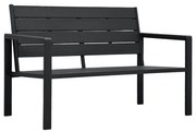 vidaXL Tuinbank hout-look 120 cm HDPE zwart