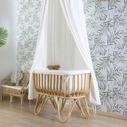 CHILDHOME Wieg met matras rechthoekig 90x50 cm rattan