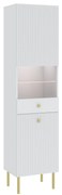 Kast VIENNA 2D Wit mat/goud - KAST MET 1 DEUR MET GERIBBELDE VOORPANELEN