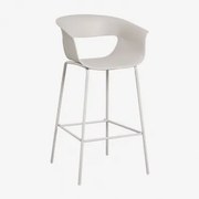 Hoge Kruk In Polypropyleen En Ijzer Alanys Grijsachtig Wit & ↑75 Cm - Sklum