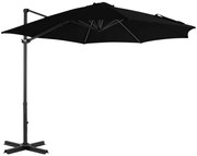 vidaXL Zweefparasol met aluminium paal 300 cm zwart