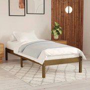 vidaXL Bedframe massief hout honingbruin 75x190 cm 2FT6 Small Single