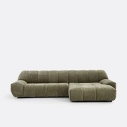 Vintage ribfluwelen hoekbank, Nuria