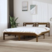 vidaXL Bedframe massief hout honingbruin 150x200 cm 5FT King Size