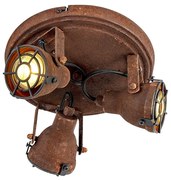 Stoere Spot / Opbouwspot / Plafondspot roestbruin 3-lichts - Sorra Industriele / Industrie / Industrial GU10 rond Binnenverlichting Lamp