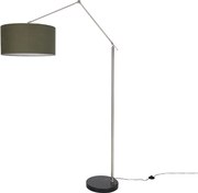 Vloerlamp zwart verstelbaar met groene kap 50cm - Editor