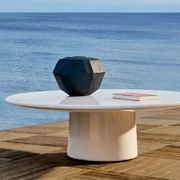 Kave Home Albanella Ronde Salontafel Wit Glanzend Cement 110 Cm - 110 X 110cm.
