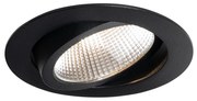 Inbouwspot zwart 9,5cm incl. LED 1300 lm dimbaar IP65 - Gaius