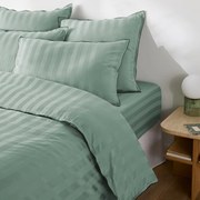 Dekbedovertrek in gewassen satijnkatoen, Victor, gestreept