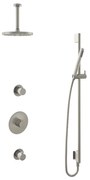 Hotbath Get Together IBS1GN inbouwdouche met 15cm plafondbuis en glijstang geborsteld nikkel