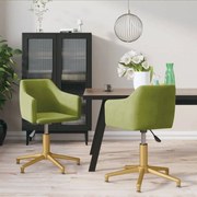 vidaXL Eetkamerstoelen draaibaar 2 st fluweel lichtgroen