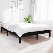 vidaXL Bedframe massief grenenhout zwart 120x200 cm