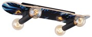 Wandlamp zwart met blauw 78cm - Skateboard