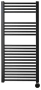 Sanicare elektrische design radiator 45x112cm zwart met thermostaat rechts chroom