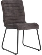 Goossens Eetkamerstoel Dax grijs velvet stof leuning, urban industrieel