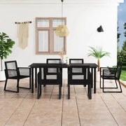 vidaXL 7-delige Tuinset PVC-rattan zwart