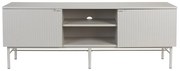 Beige Tv-meubel Met Ribbels - 155x40x55cm.