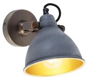 Industriële wandlamp beton met koper verstelbaar - Liko Industriele / Industrie / Industrial E27 rond Binnenverlichting Lamp