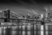 Foto BROOKLYN BRIDGE Nightly Impressions | Monochrome, Melanie Viola