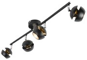 Moderne Spot / Opbouwspot / Plafondspot 4-lichts zwart met gouden binnenkant - Buell Deluxe Modern GU10 bol / globe / rond rond Binnenverlichting Lamp