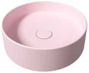 Salenzi Hide Circle opbouw wastafel waskom mat roze 40x12cm