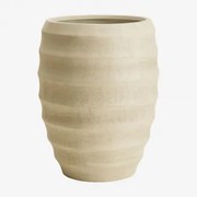 Buitenbloempot Van Cement Gabe Ø30 Cm - ↑45 Cm & Gebroken Wit - Sklum