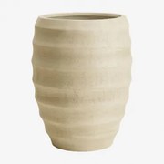 Buitenbloempot Van Cement Gabe Ø35 Cm - ↑45 Cm & Gebroken Wit - Sklum