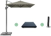 Zweefparasol  3x2m T1 (incl. voet + hoes) taupe Taupe-naturel-bruin Platinum Voyager