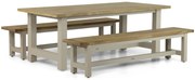 Picknick Set 4 personen 200 cm Aluminium/Teak Old teak greywash Lifestyle Garden Furniture San