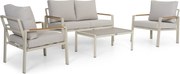 Stoel en Bank Loungeset 4 personen Aluminium Zand/Beige Domani Furniture Leaf