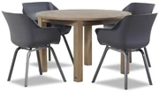 Tuinset Rond 4 personen 120 cm Kunststof Grijs  Hartman Sophie
