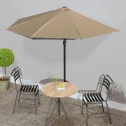 vidaXL Balkonparasol half met aluminium paal 300x150 cm taupe