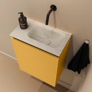 Mondiaz Ture DLux toiletmeubel 40cm ocher met wastafel opalo rechts zonder kraangat