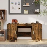 vidaXL Bureau 140x50x75 cm bewerkt hout gerookt eikenkleurig