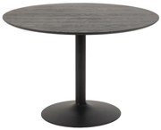 Zwarte Ronde Tafel Met Trompetpoot 110 Cm - 110 X 110cm.