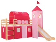 vidaXL Kinderhoogslaper met glijbaan en ladder 208x230 cm grenenhout