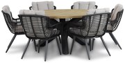Tuinset Ronde Tuintafel 6 personen 160 cm Wicker/Aluminium/Aluminium/wicker Zwart Coco Azzano/Rockville