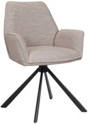 YUNI Beige Latte (stof Monza 60) - MODERNE GESTOFFEERDE DRAAISTOEL VOOR WOONKAMER/EETKAMER/LOFT KANTOOR