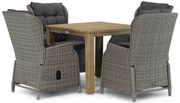 Tuinset 4 personen 90 cm Wicker Grijs Garden Collections Edingburgh/Bristol