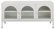 Kare Design Paros Tv-meubel Met Ribbelglas Off White - 120x40x60cm.