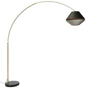 Booglamp messing met zwart met dubbele velours kap groen - XXL Klassiek / Antiek, Modern E27 rond Binnenverlichting Lamp