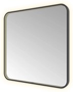 Hotbath &More Soft Square rechthoekige spiegel 80x80cm geborsteld zwart PVD