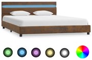 vidaXL Bedframe met LED stof bruin 120x200 cm