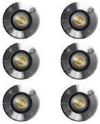 Grondspot LED Ø11 Rond RVS set (6-stuks)