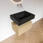 Zaro Alan badmeubel 60cm sand 1 lade met vrijhangende wastafel cloud midden zonder kraangat urban