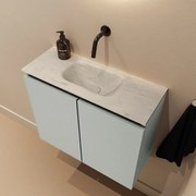 Mondiaz Ture DLux toiletmeubel 60cm greey met wastafel opalo midden zonder kraangat