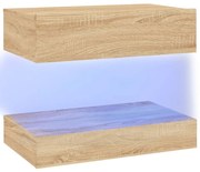 vidaXL Tv-meubel met LED-verlichting 60x35 cm sonoma eikenkleurig