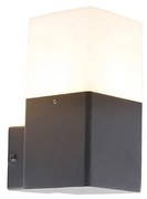 Buitenwandlamp zwart met opaal witte kap IP44 - Denmark