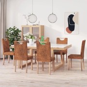 vidaXL Eetkamerstoelen 6 st kunstsuède bruin